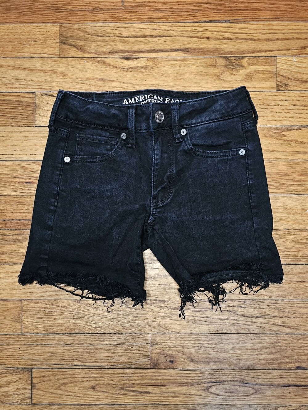 American Eagle Stretchy Midi Denim Shorts